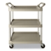 Three-Shelf Service Cart, Plastic, 3 Shelves, 200 lb Capacit