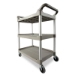 Three-Shelf Service Cart, Plastic, 3 Shelves, 200 lb Capacit