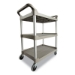 Three-Shelf Service Cart, Plastic, 3 Shelves, 200 lb Capacit