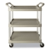 Three-Shelf Service Cart, Plastic, 3 Shelves, 200 lb Capacit