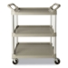 Three-Shelf Service Cart, Plastic, 3 Shelves, 200 lb Capacit