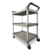Three-Shelf Service Cart, Plastic, 3 Shelves, 200 lb Capacit
