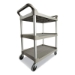 Three-Shelf Service Cart, Plastic, 3 Shelves, 200 lb Capacit