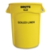 Vented Round Brute Container, "Soiled Linen" Imprint, 32 gal