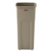 Untouchable Square Waste Receptacle, 23 gal, Plastic, Beige