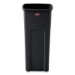 Untouchable Square Waste Receptacle, 23 gal, Plastic, Black