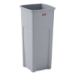 Untouchable Square Waste Receptacle, 23 gal, Plastic, Gray