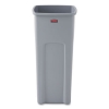 Untouchable Square Waste Receptacle, 23 gal, Plastic, Gray