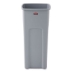 Untouchable Square Waste Receptacle, 23 gal, Plastic, Gray