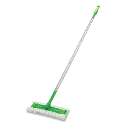 Sweeper Mop, 10 X 4.8 White Cloth Head, 46" Green/silver Alu