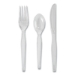 Heavyweight Polystyrene Cutlery, Fork/Knife/Spoon, Plastic,