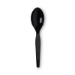 Plastic Cutlery, Heavy Mediumweight Spoon, Black, 1,000/Cart