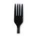 Individually Wrapped Heavyweight Forks, 6.88", Plastic, Blac