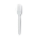 Plastic Cutlery, Heavy Mediumweight Fork, White, 1,000/Carto