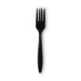 Individually Wrapped Heavyweight Forks, 6.88", Plastic, Blac