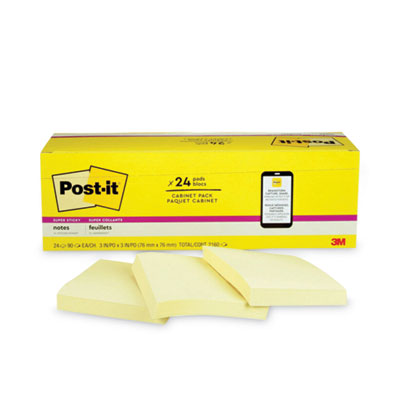 Pads in Canary Yellow, Cabinet Pack, 3" x 3", 90 Sheets/Pad,