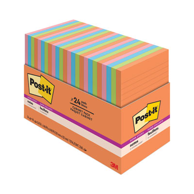 Pads in Energy Boost Collection Colors, Note Ruled, 4" x 6",