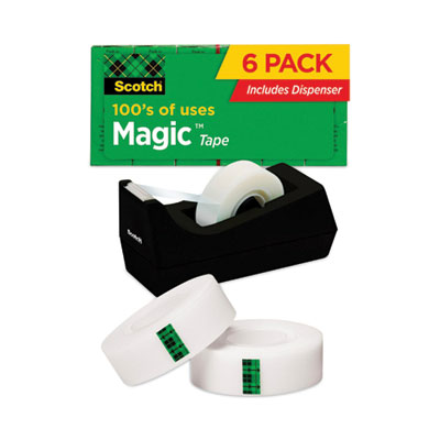 Magic Tape Desktop Dispenser Value Pack, 1" Core, 0.75" x 83