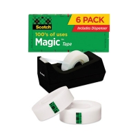 Magic Tape Desktop Dispenser Value Pack, 1" Core, 0.75" x 83