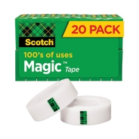 Magic Tape Value Pack, 1" Core, 0.75" X 83.33 Ft, Clear, 20/