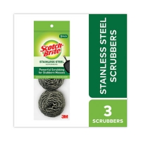 Metal Scrubbing Pads, 2.25 X 2.75, Silver, 3/pack, 8 Packs/c