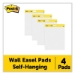 Self-Stick Wall Pad, Unruled, (20) White 20 x 23 Sheets, 4/C