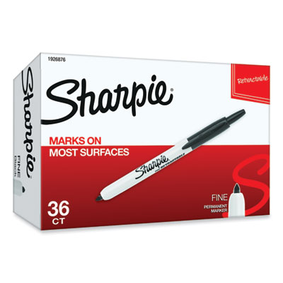 Retractable Permanent Marker Value Pack, Fine Bullet Tip, Bl