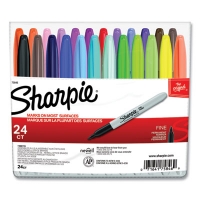 Fine Tip Permanent Marker, Fine Bullet Tip, Assorted Colors,