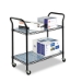 Wire Utility Cart, Metal, 2 Shelves, 400 lb Capacity, 43.75"