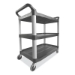 Xtra Utility Cart with Open Sides, Plastic, 3 Shelves, 300 l
