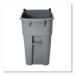 Rollout Container, 50 gal, Molded Plastic, Gray