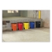 Square Brute Rollout Container, 50 gal, Molded Plastic, Blue