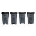 Rollout Container, 50 gal, Molded Plastic, Gray