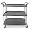 Xtra Utility Cart with Open Sides, Plastic, 3 Shelves, 300 l