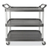 Xtra Utility Cart with Open Sides, Plastic, 3 Shelves, 300 l