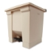 Indoor Utility Step-On Waste Container, 8 gal, Plastic, Beig