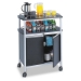 Mobile Beverage Cart, Plastic, 4 Shelves, 33.5" x 21.75" x 4