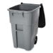 Rollout Container, 50 gal, Molded Plastic, Gray