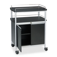 Mobile Beverage Cart, Plastic, 4 Shelves, 33.5" x 21.75" x 4