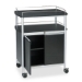 Mobile Beverage Cart, Plastic, 4 Shelves, 33.5" x 21.75" x 4
