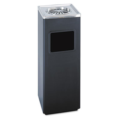 Square Ash N Trash Sandless Urn, 3 gal, Stainless Steel, B