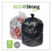 Eco Strong Plus Can Liners, 33 gal, 1 mil, 33" x 39", Black,