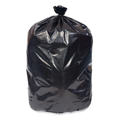 Eco Strong Plus Can Liners, 33 gal, 1 mil, 33" x 39", Black,