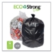 Eco Strong Plus Can Liners, 40 gal, 14 mic, 40" x 46", Natur
