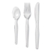 Cutlery Keeper Tray with Clear Plastic Utensils, Heavyweight