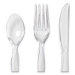 Cutlery Keeper Tray with Clear Plastic Utensils, Heavyweight