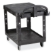 Flat Shelf Utility Cart, Plastic, 2 Shelves, 500 lb Capacity