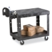 Flat Shelf Utility Cart, Plastic, 2 Shelves, 500 lb Capacity