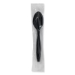 Individually Wrapped Heavyweight Spoons, Plastic, Black, 1,0