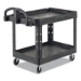 BRUTE Heavy-Duty Utility Cart with Lipped Shelves, Plastic,
